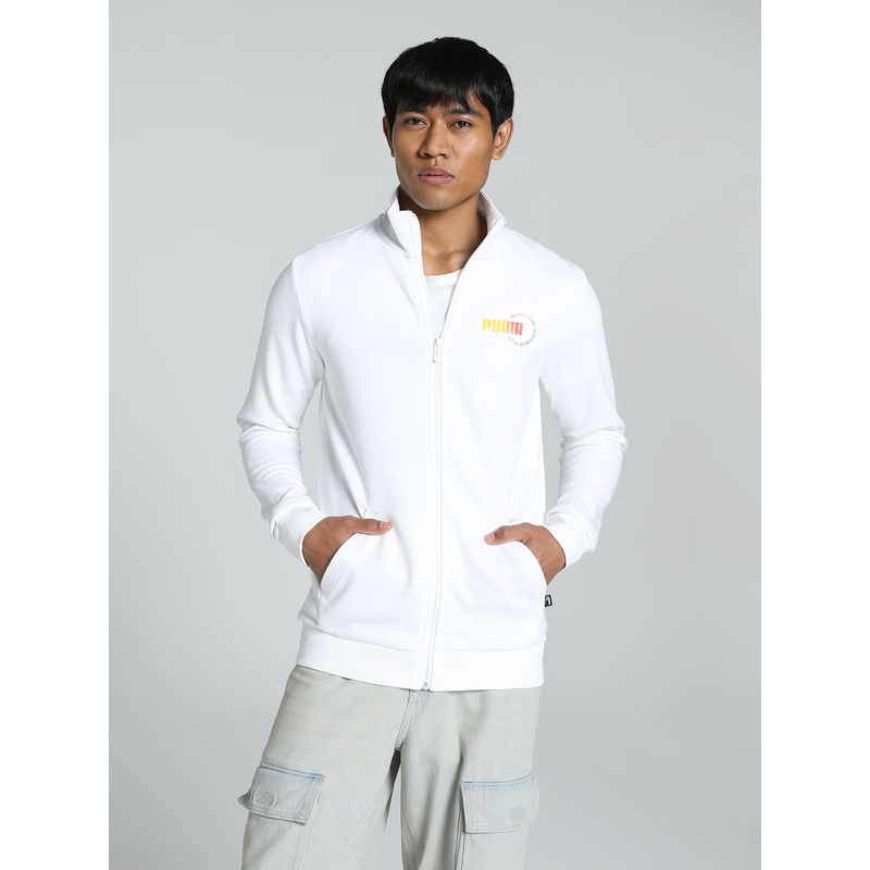 Puma White Solid Slim Jacket (S)
