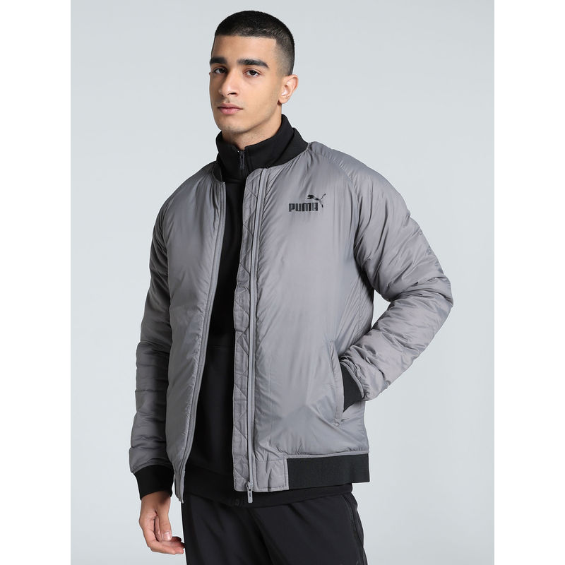 Puma Grey Solid Slim Jacket (M)
