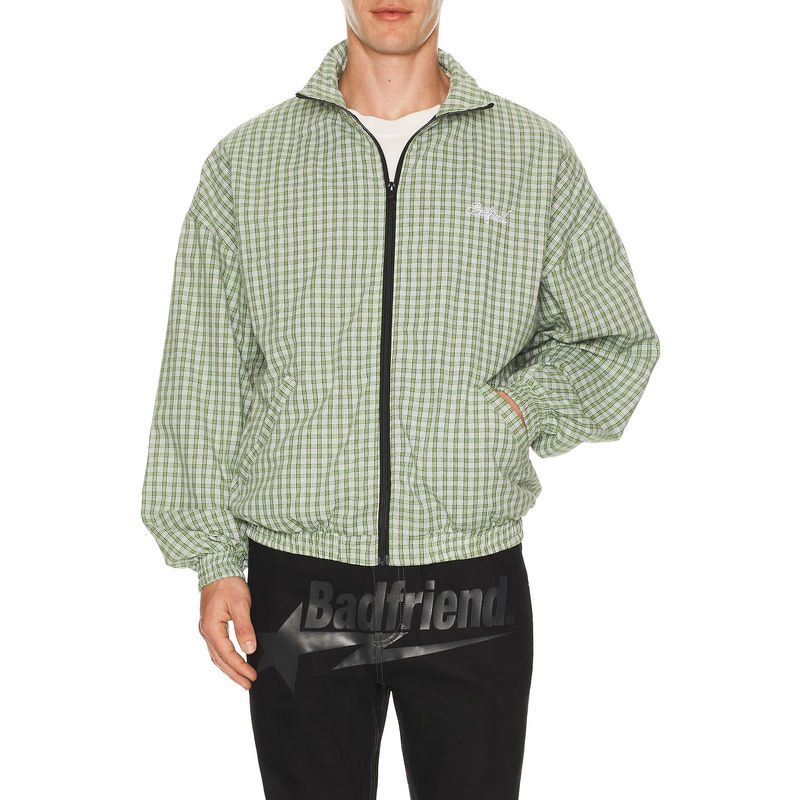 Badfriend Gingham Plaid Full Zip Jacket (XL/1X)