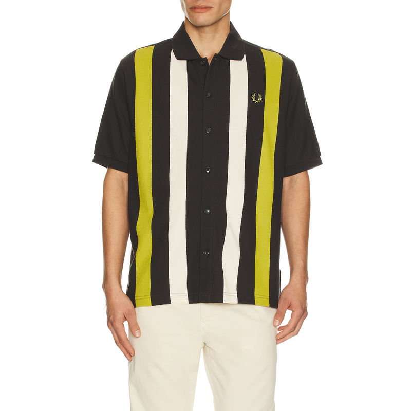 Fred Perry Vertical Stripe Knitted Shirt (L)