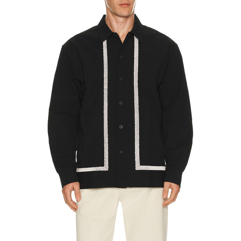 NN07 Reed Embroidered Button Up Overshirt (M)