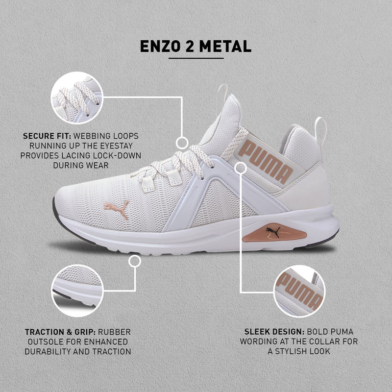 Buy Puma Enzo 2 Metal Women s Running Shoes White 3 Online