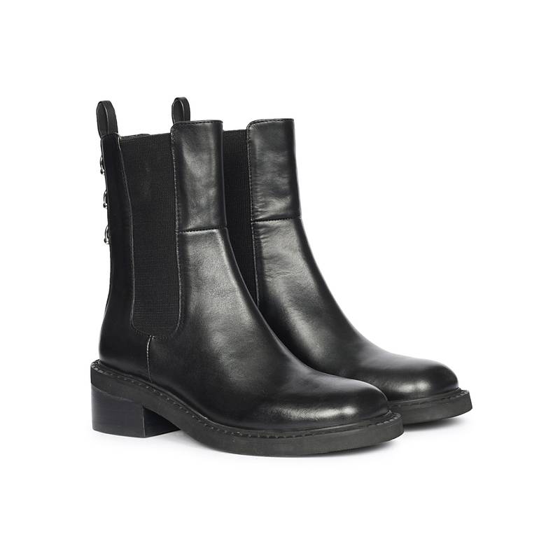 Saint G Women Black Leather Chelsea Boots (EURO 36)