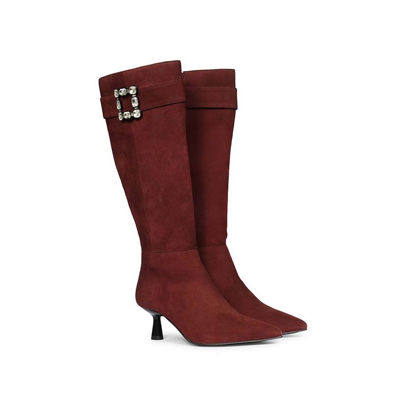 Saint G Women Red Leather Long Casual Boots (EURO 36)