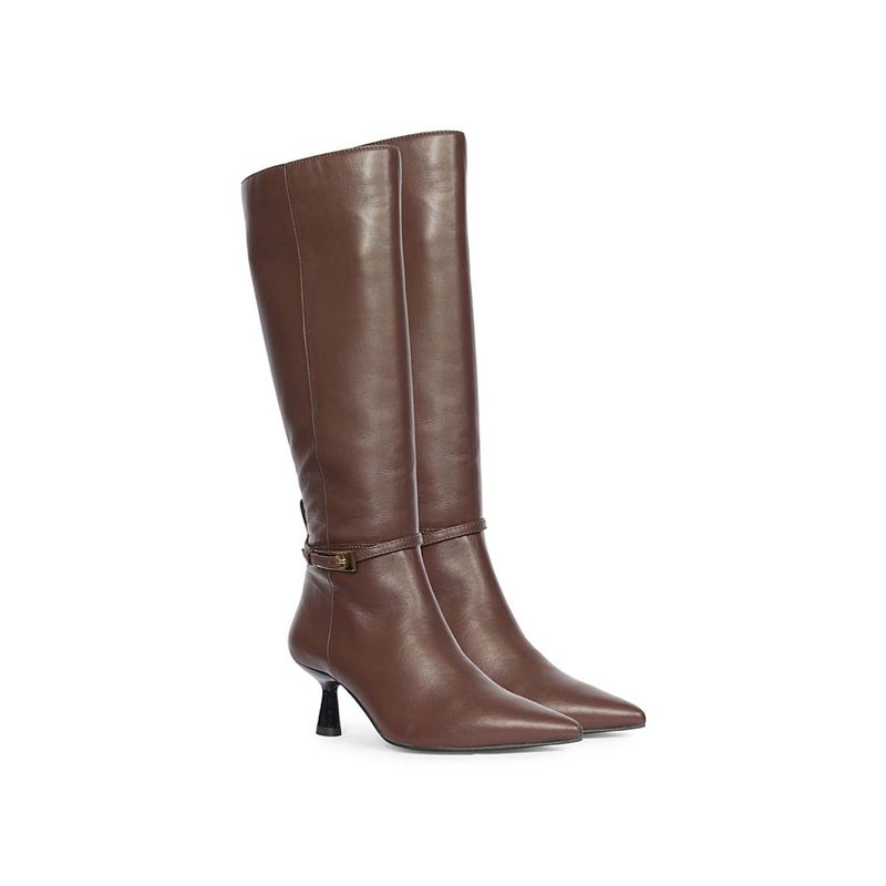 Saint G Women Brown Leather Long Casual Boots (EURO 37)
