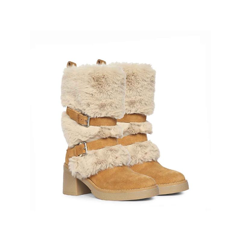 Saint G Women Tan Suede Leather Buckle Boots (EURO 36)