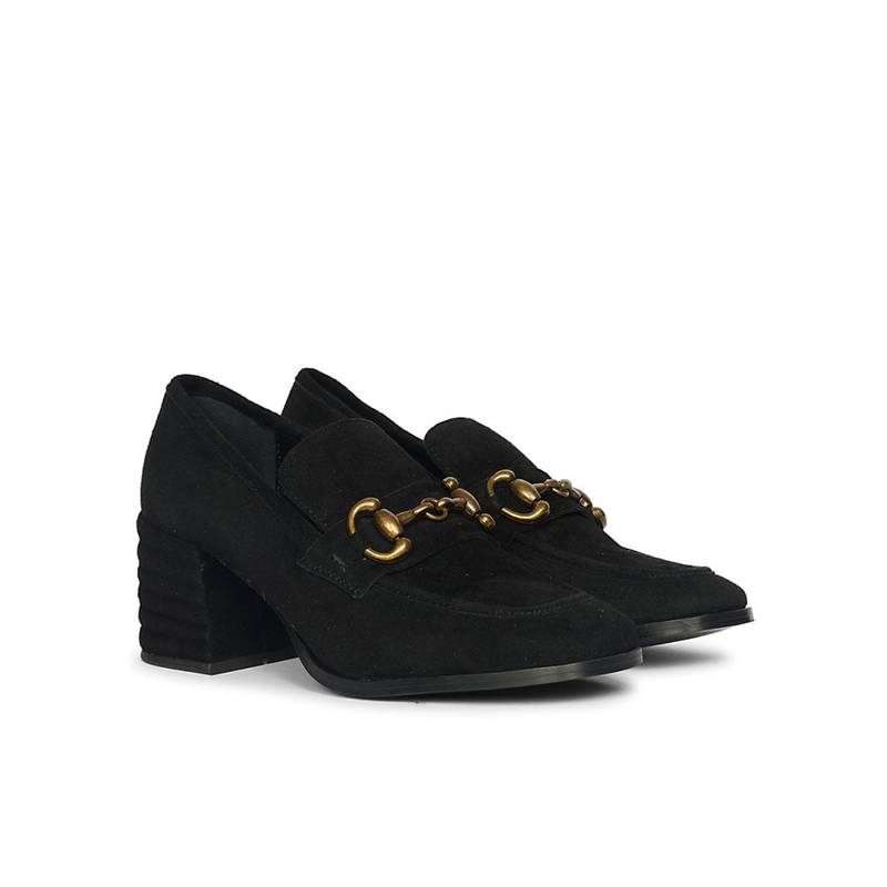 Saint G Women Black Suede Leather Loafers (EURO 39)