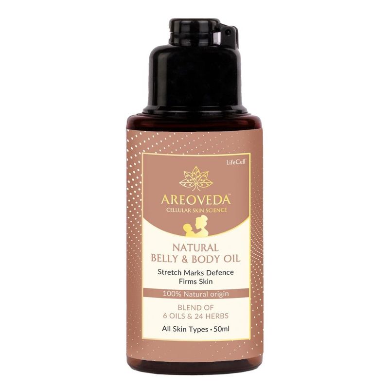 AreoVeda Natural Belly & Body Oil Suitable For Stretch Marks ,Boosts Elasticity & Skin Firmness