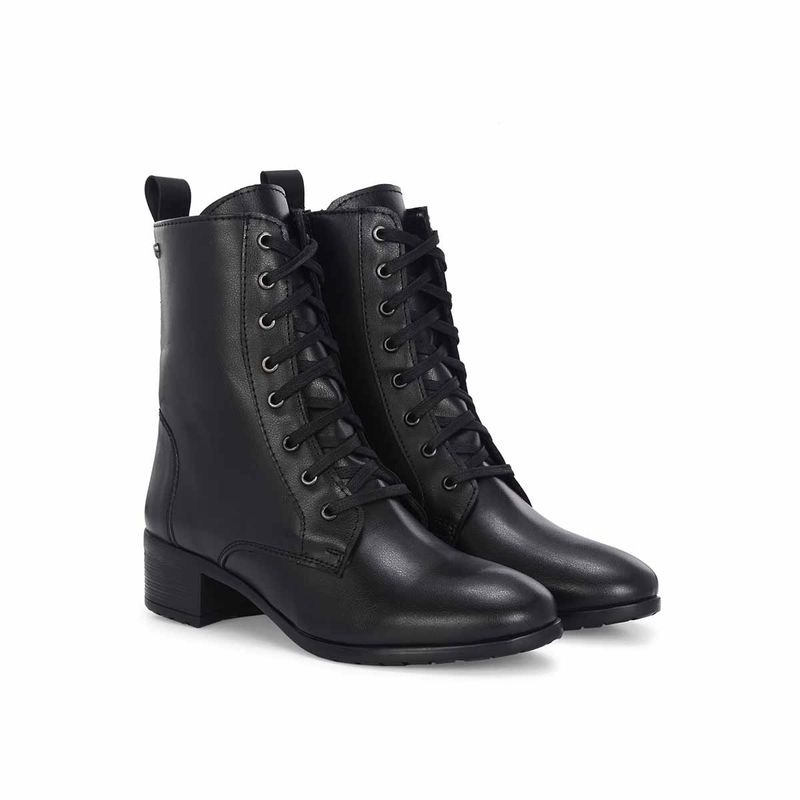 Delize Women Black Synthetic Round Toe High Top Casual Boots (UK 4)