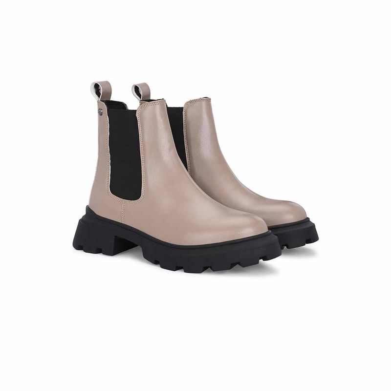 Delize Women Mauve Synthetic Round Toe High Top Chelsea Boots (UK 7)