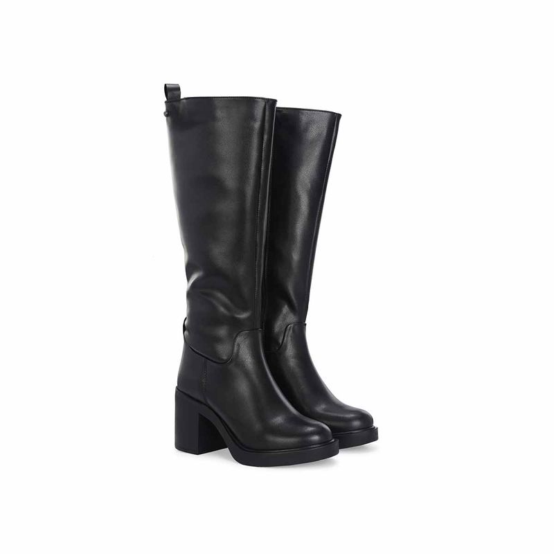 Delize Women Black Synthetic Round Toe High Top Casual Boots (UK 6)