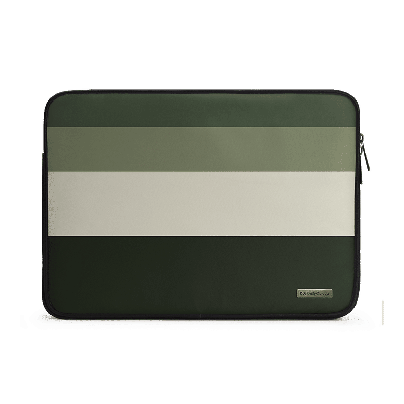 Dailyobjects Green Quad Zippered Sleeve For Laptop/macbook - 14 Inch