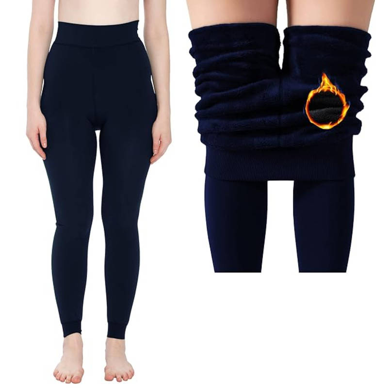 BRACHY Navy Blue Winter Warm Full Legs Thigh High Thermal Pantyhose Stocking (M)