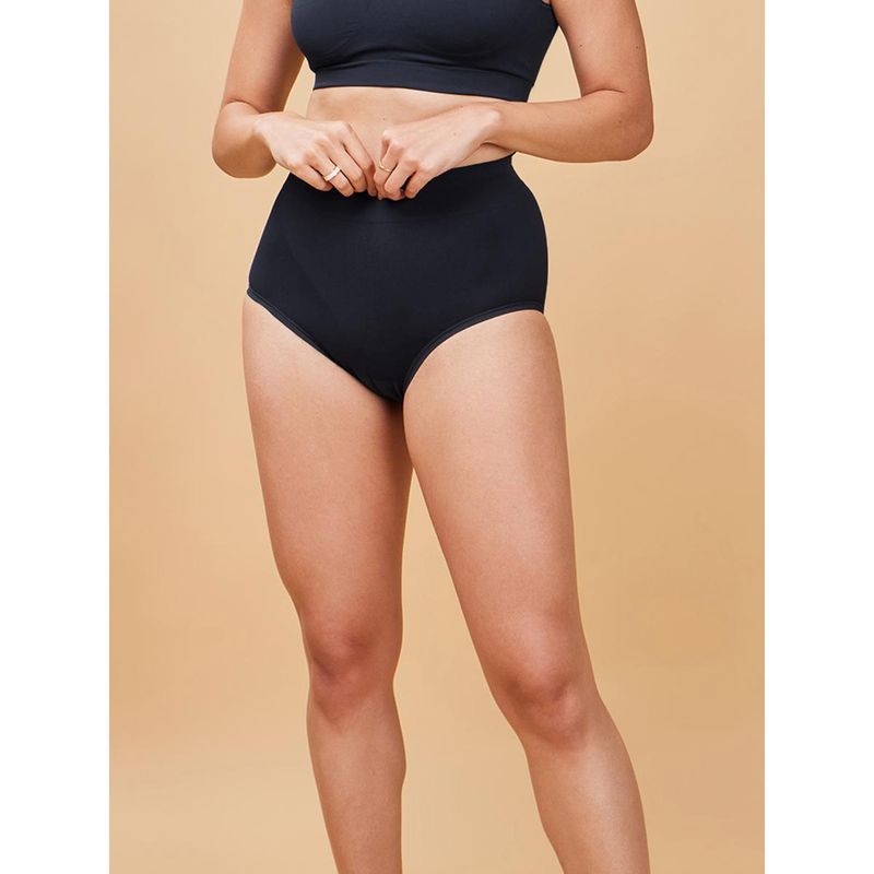 Enamor Mid Navy Blue Slip Proof Comfort Waist Tummy Tucker (S)