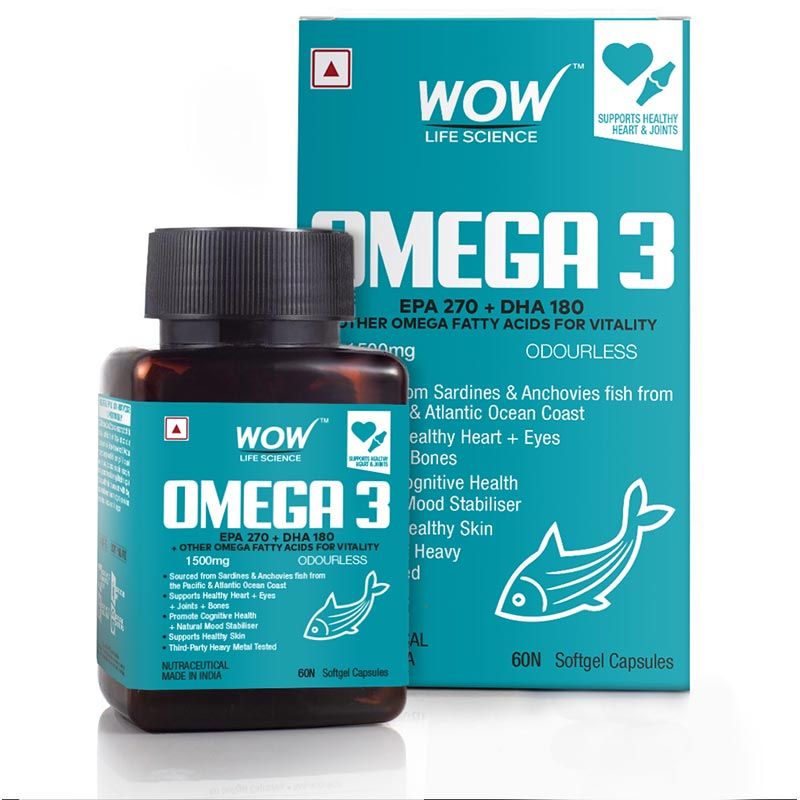 WOW Life Science Omega-3 1500mg Capsules With Fish Oil 60 Capsule: Buy ...