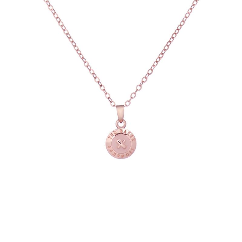 Elvina enamel button on sale necklace