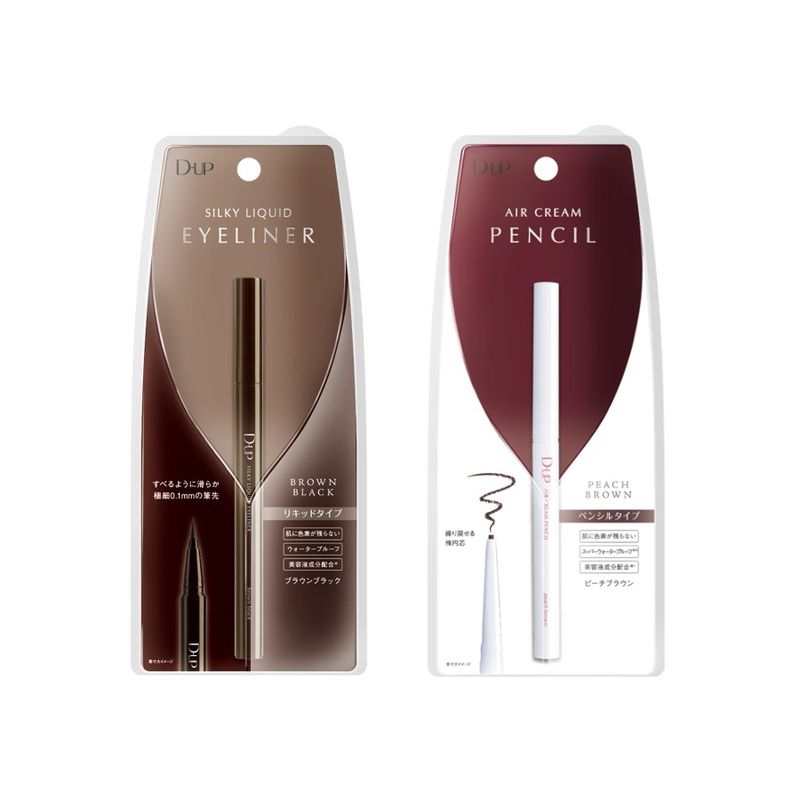 DUP Silky Liquid Eyeliner Brown Black & Air Cream Pencil Peach