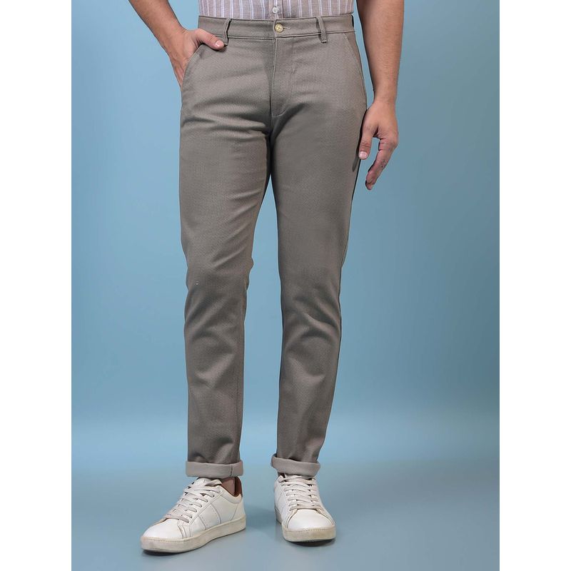 CRIMSOUNE CLUB Men's Grey Printed Trousers (28)