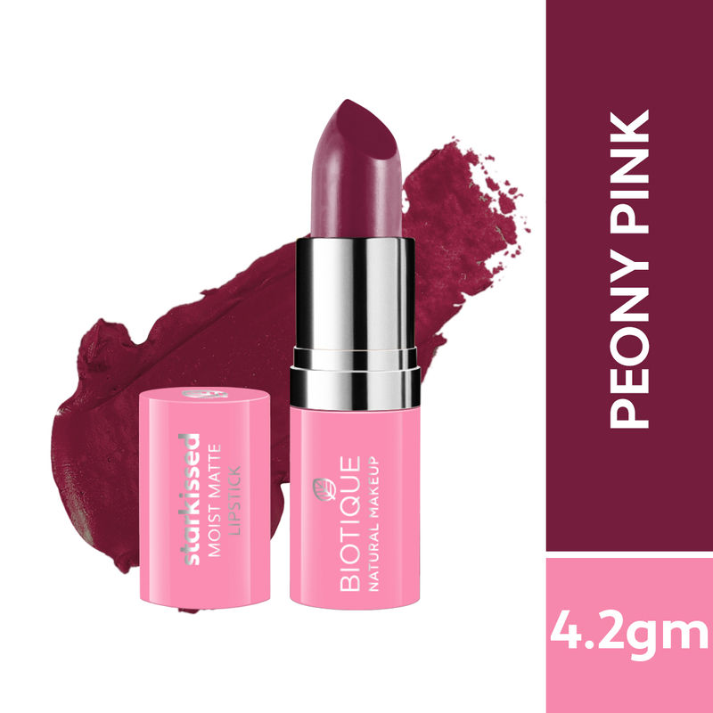 Biotique Starkissed Moist Matte Lipstick - Peony Pink