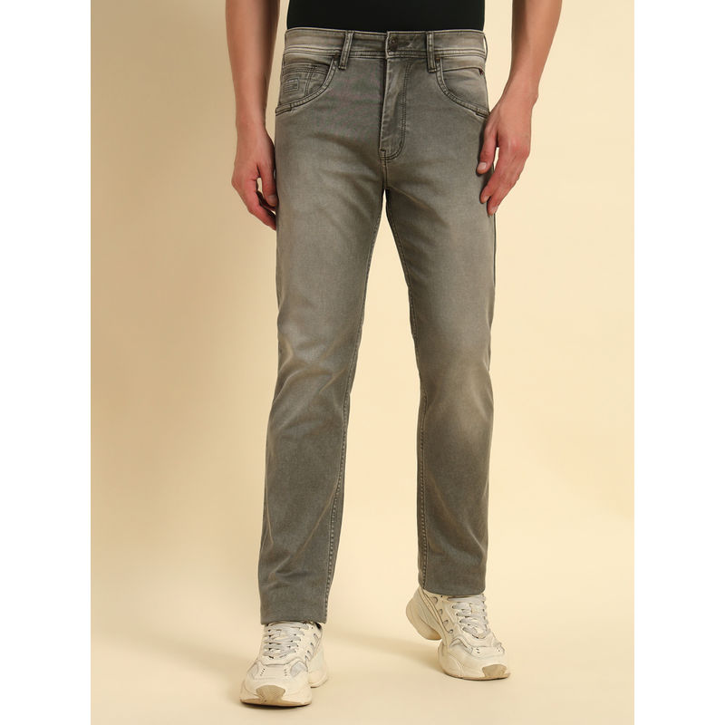 Cantabil Men Olive Green Straight Fit Casual Jeans (30)