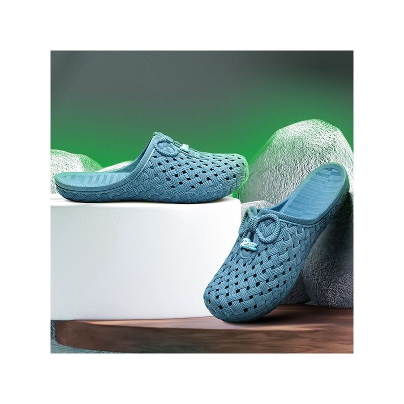 SOLETHREADS Radiant Solid Aqua Women Slides (UK 7)
