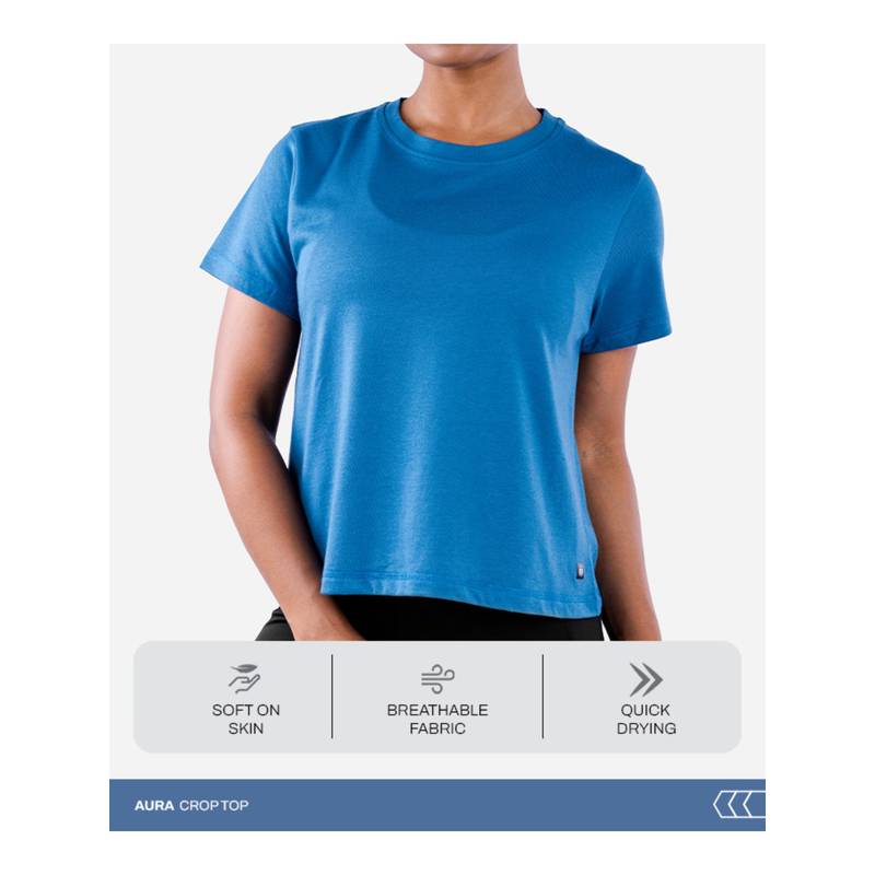 Tego Blue Solid Regular T-Shirt (M)