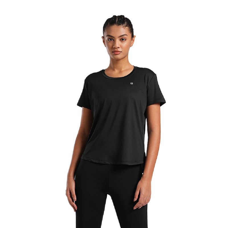 Buy Tego Black Solid Regular T-Shirt Online