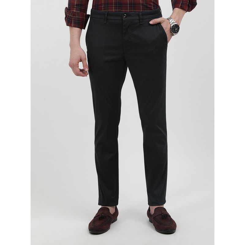 Tommy Hilfiger CHINO BLEECKER PRINTED STRUCTU Men Blue Formal Trouser (36)