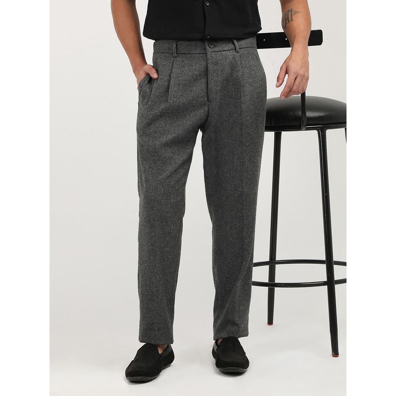 Tommy Hilfiger DC HARLEM TRS 1PLT BRUSHED HBO Men Grey Casual Trouser (30)