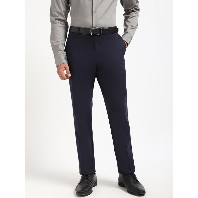 Tommy Hilfiger MELANGE MICRO HDST TROUSERS Men Navy Blue Formal Trouser (56)