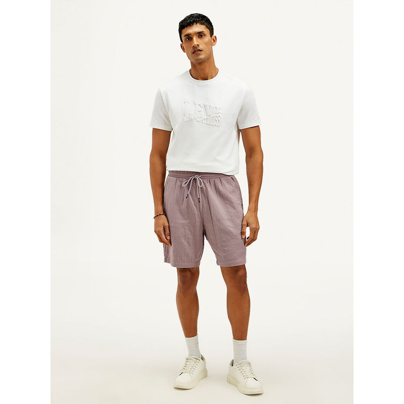 Levi's Mauve Solid Regular Fit Shorts (34)