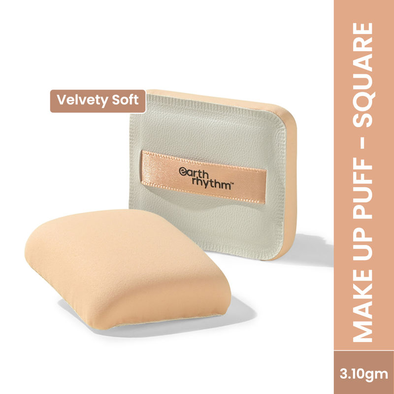 Earth Rhythm Make Up Puff - Square, Velvety Soft, Smooth Coverage and Non-Toxic