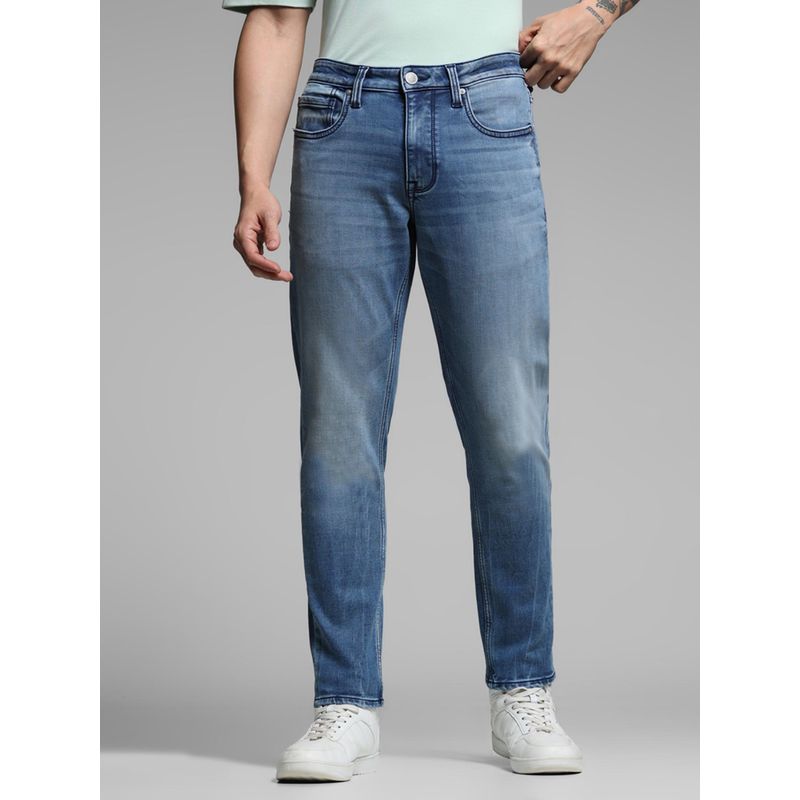 Jack & Jones Blue Mid Rise Brak Knitted Slim Jeans (30/27)
