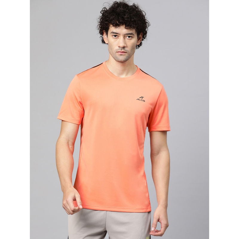 Alcis Men Brand Logo Printed Anti Static Slim Fit T-Shirt (L)