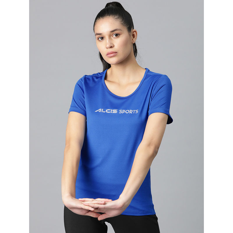 Alcis Typography Printed Anti Static Slim Fit Sports T-Shirt (S)