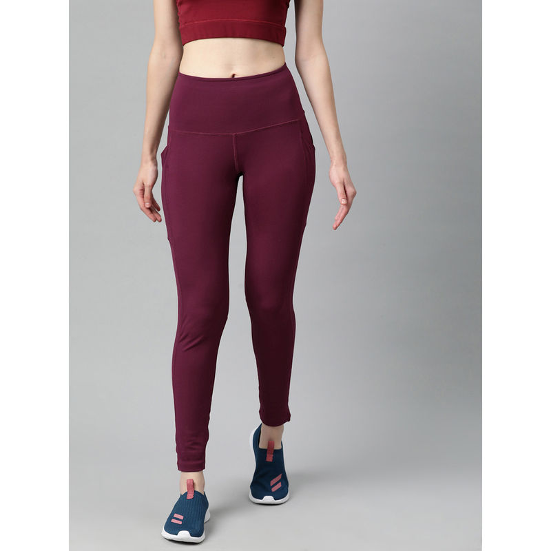 Alcis Women Solid Knitted Running Tights (L)