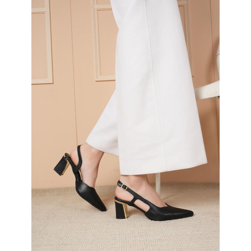 MOZAFIA Women Black Block Heels (EURO 40)