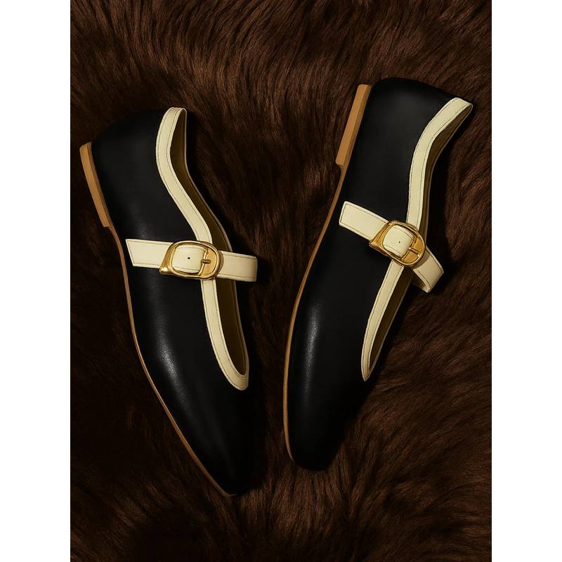Devano Women Black Mary Jane Ballerina (EURO 36)