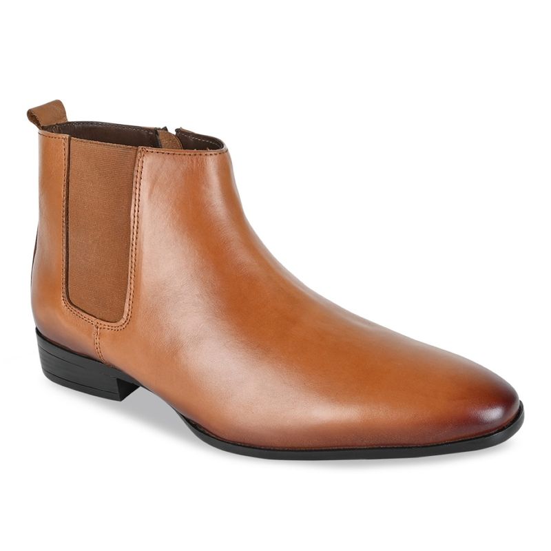 REGAL Tan Men Solid Leather Boots (UK 6)