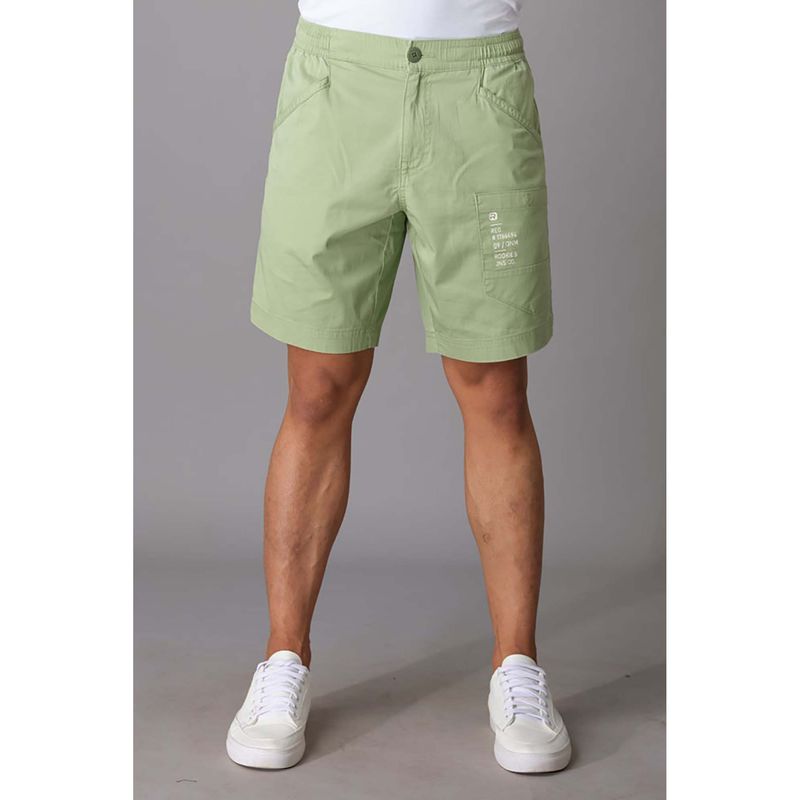 ROOKIES Green Moss Cotton Slim Fit Cotton Spandex Shorts (32)