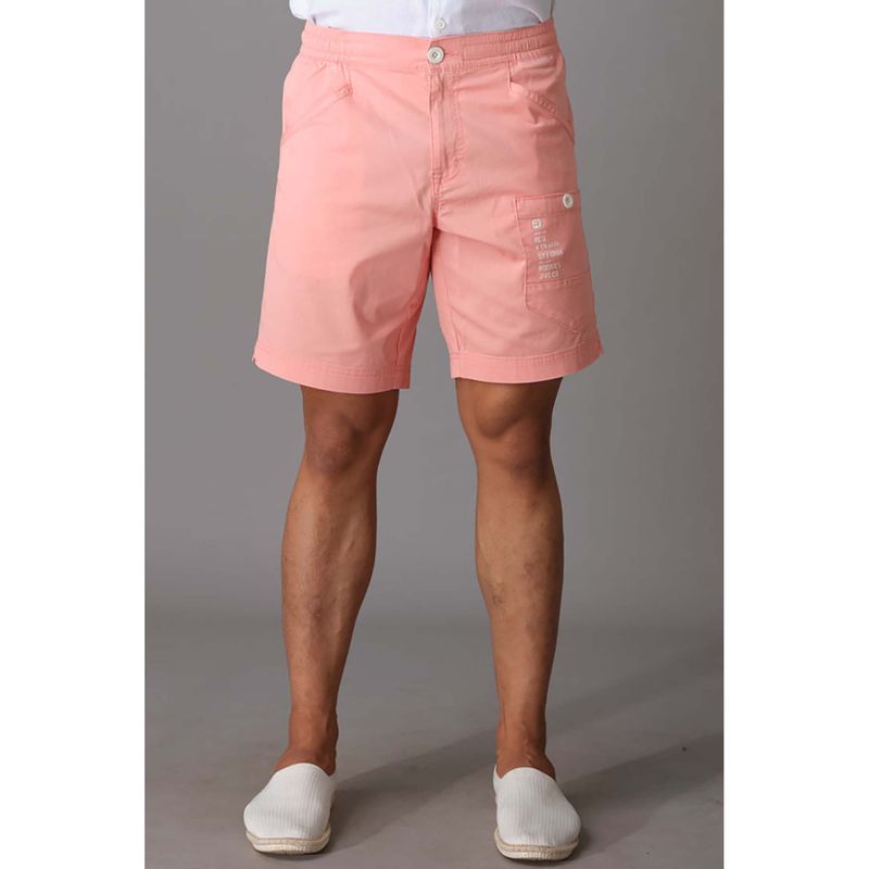 ROOKIES Peach Cotton Slim Fit Cotton Spandex Shorts (36)