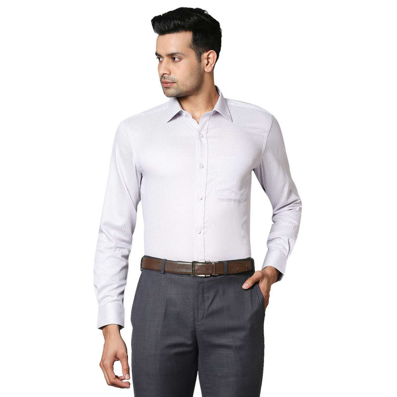 Raymond Men Printed White Shirt (38)