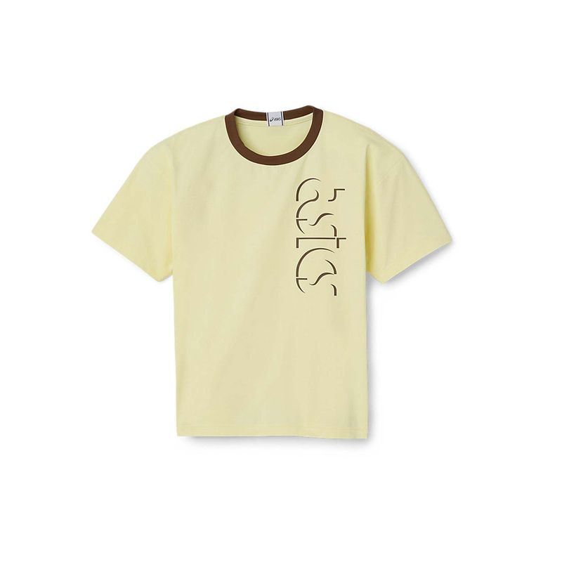 ASICS Unisex Yellow Solid T-shirt (XL)