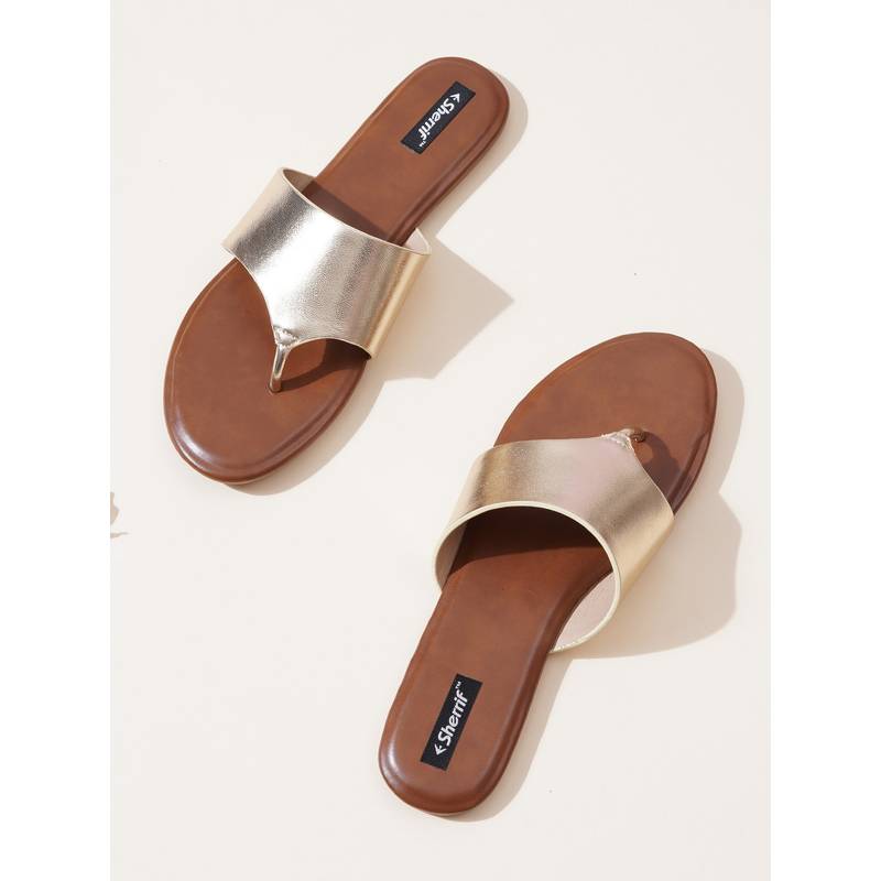 Sherrif Shoes Women Gold Comfortable Flats (EURO 36)