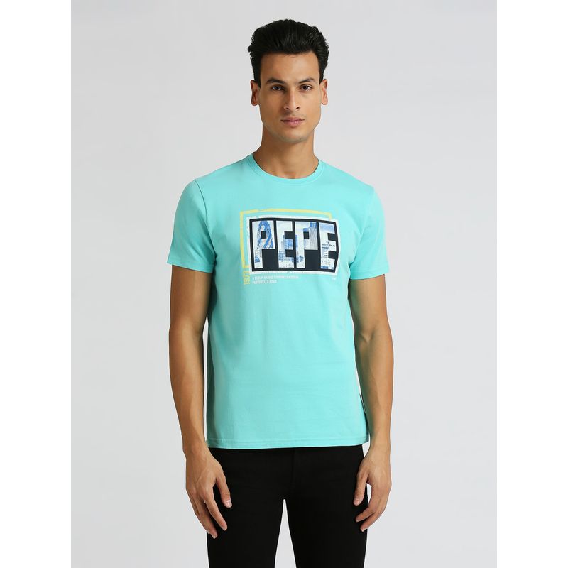 Pepe Jeans Aqua Brand Carrier Solid Short Sleeve T-Shirt (L)