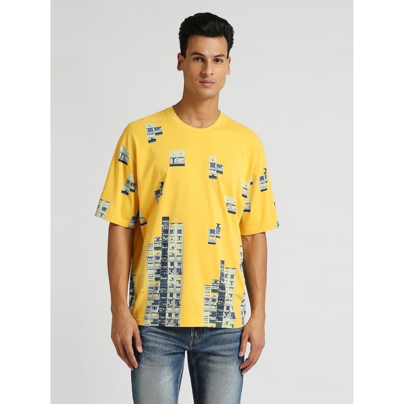 Pepe Jeans Yellow Graphic Print Oversized Short Sleeve T-Shirt (XL)