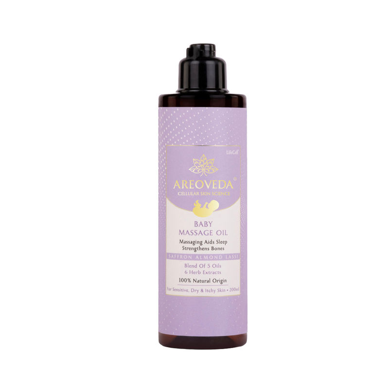 AreoVeda Baby Massage Oil, Deeply Moisturises, Massage Supports Sleep and Healthy Bone Development