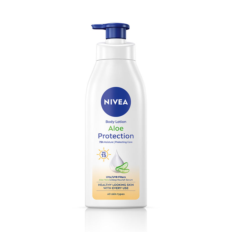 NIVEA Sunscreen lotion with SPF 15 & ALOEVERA- 5 in 1 COMPLETE CARE for 48H Moisturization