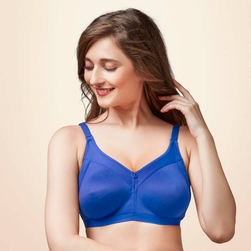 Trylo Rozi Stp Women Detachable Strap Non Wired Padded Bra - Blue (34D)