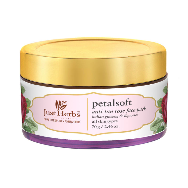 Buy Just Herbs Petalsoft Anti Tan Rose Face Pack Online